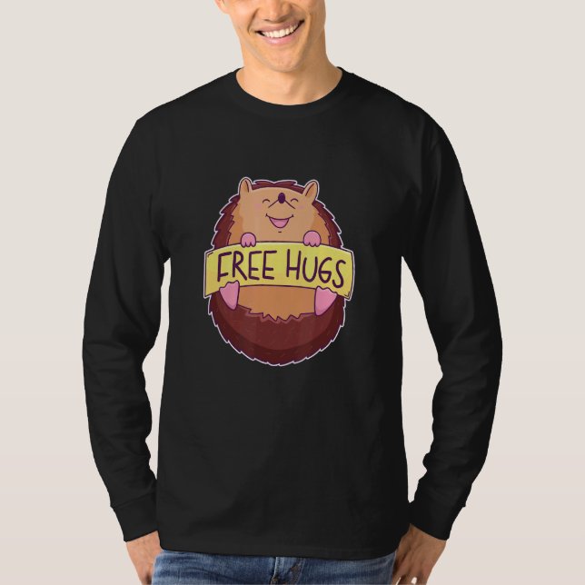 Camiseta Cute Hedgehog Hedgehog Free Hugs (Anverso)