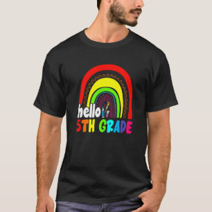 Camiseta Cute Hello 5th Grade Rainbow First Day Of School