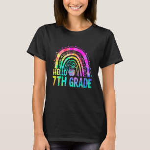 Camiseta Cute Hello 7º Grado Arco Iris Tye De Vuelta A La E