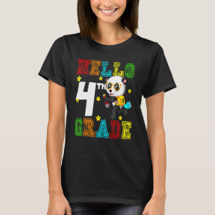 Camiseta Cute Hello Cuarto Grado Estudiante de Maestría Pan
