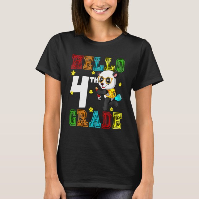 Camiseta Cute Hello Cuarto Grado Estudiante de Maestría Pan (Anverso)