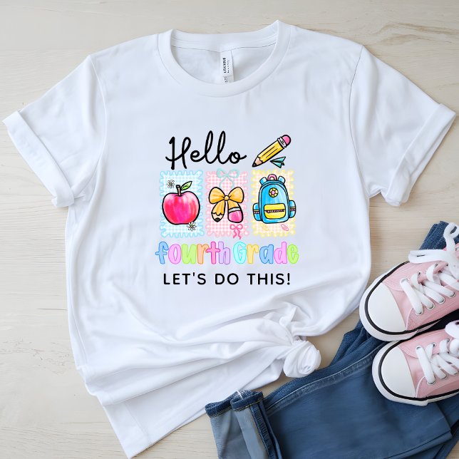 Camiseta Cute Hello Cuarto Grado Preppy (Subido por el creador)