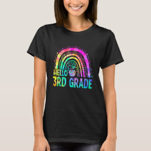 Camiseta Cute Hello De 3º Grado Arco Iris De Vuelta A La Es