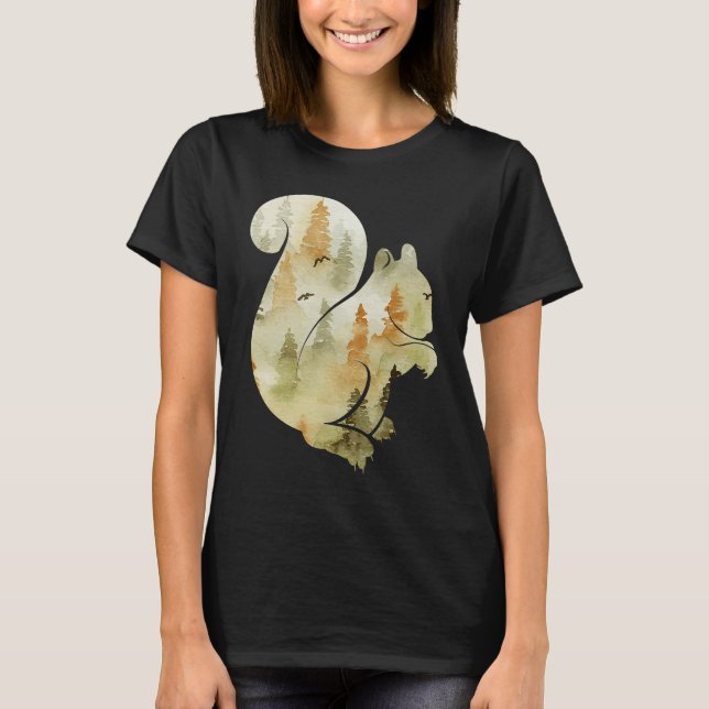 Camiseta Cute Hello Fall Squirrel Autumn  Animal Leaf (Anverso)