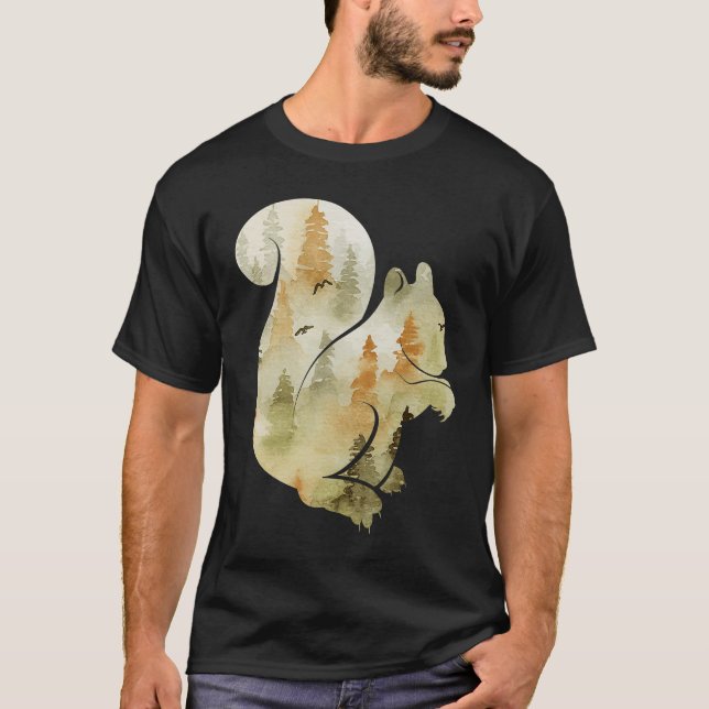 Camiseta Cute Hello Fall Squirrel Autumrel Animal Leaf (Anverso)