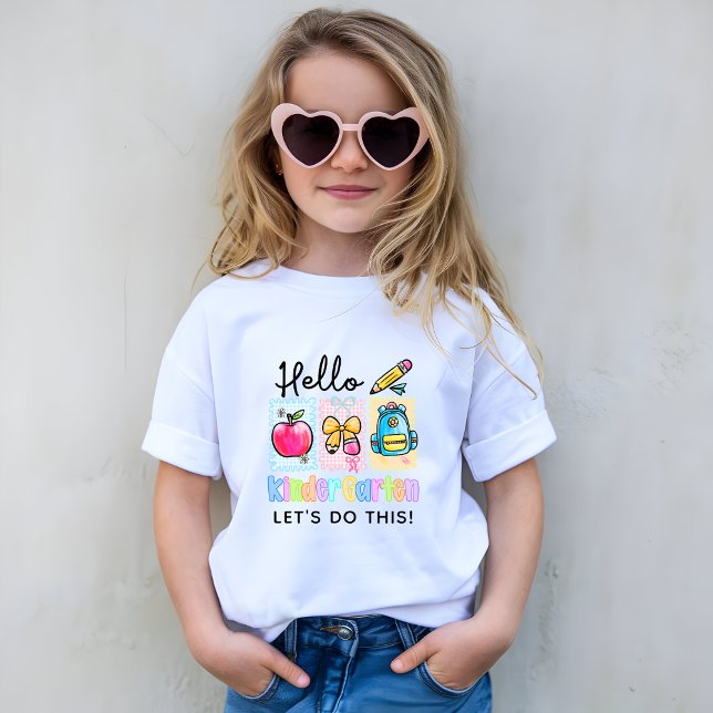 Camiseta Cute Hello Kindergarten Preppy (Subido por el creador)