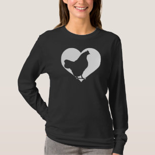 Camiseta Cute Hen que ama a los pollos Guay White Heart Vin