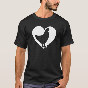 Camiseta Cute Hen que ama a los pollos Guay White Heart Vin