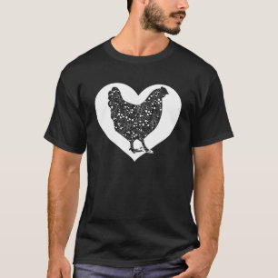 Camiseta Cute Hen que ama a los pollos Guay White Heart Vin