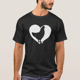 Camiseta Cute Hen que ama a los pollos Guay White Heart Vin