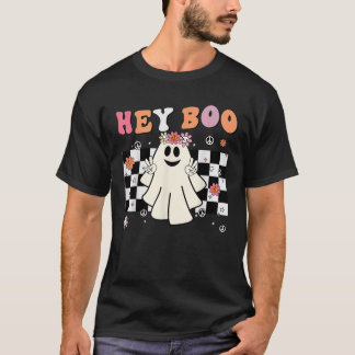 Camiseta Cute Hey Boo Ghost Women Girl Toddler Funny Hallow
