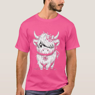 Camiseta Cute Highland Cow Farm Chica Escocia Highland Catt