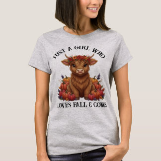 Camiseta Cute Highland Cow & Pumpkins T-Shirt