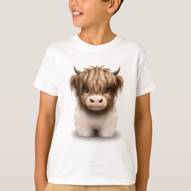Camiseta Cute Highlands Escocia Cow (Anverso)