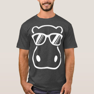 Camiseta Cute Hipopótamo Usando Gafas De Sol Gráfica