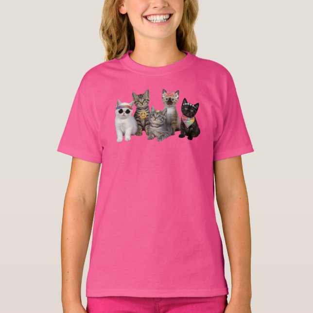 Camiseta Cute Hippie Cat Kids' (Anverso)