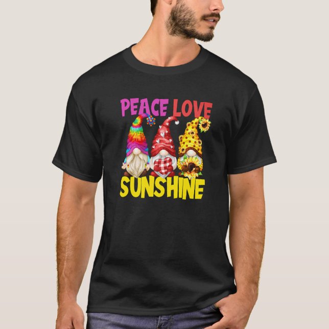 Camiseta Cute Hippie Sunflower Summer Gnomes Paz Amor Sun (Anverso)