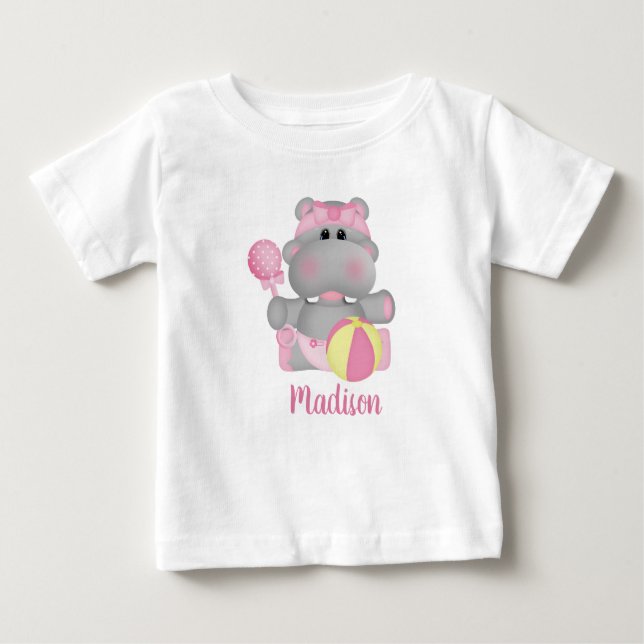 Camiseta Cute Hippo Baby Rattle (Anverso)