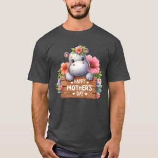 Camiseta Cute Hippo Feliz Día de la Madre niño