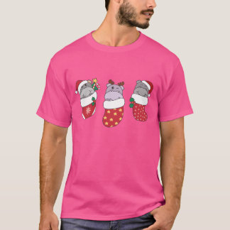Camiseta Cute Hippos en acciones de Navidades para Navidade