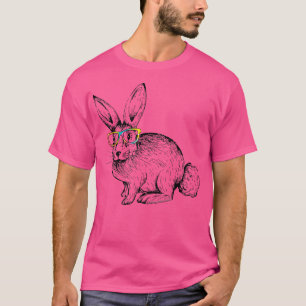 Camiseta Cute Hipster Bunny Tie Dye Glasses Rabbit Lovers E