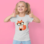 Camiseta Cute Hipster Red Fox<br><div class="desc">Adorable ilustracion vectorial de un lindo zorro rojo usando un par de gafas sobredimensionados.</div>