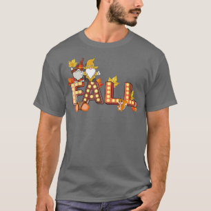 Camiseta Cute Holiday Gnomies And Squirrel For Fall And Tha