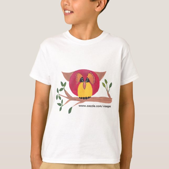 Camiseta Cute Horned Owl Pinting (Anverso)