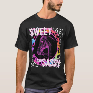 Camiseta Cute Horse 90 Nostalgia Leopardo Arcoiris Tro impr