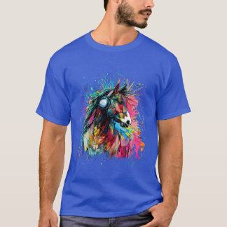Camiseta Cute Horse Colorful rainbow de color para ecuestre