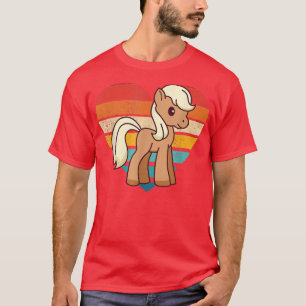 Camiseta Cute Horse Design Retro Forma Cardíaca Vintage