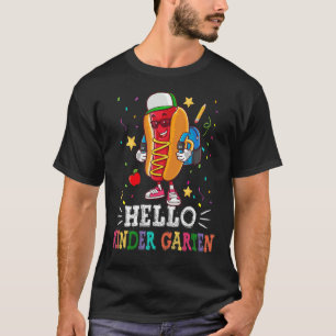 Camiseta Cute Hotdog Hello Kindergarten Team Kinder Teacher