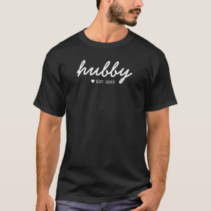 Camiseta Cute Hubby Wifey coincidiendo Minimalista personal