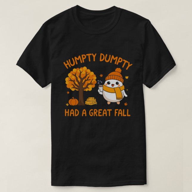 Camiseta Cute Huevo Carácter Calabaza Caída Otoño Ilustraci (Diseño del anverso)
