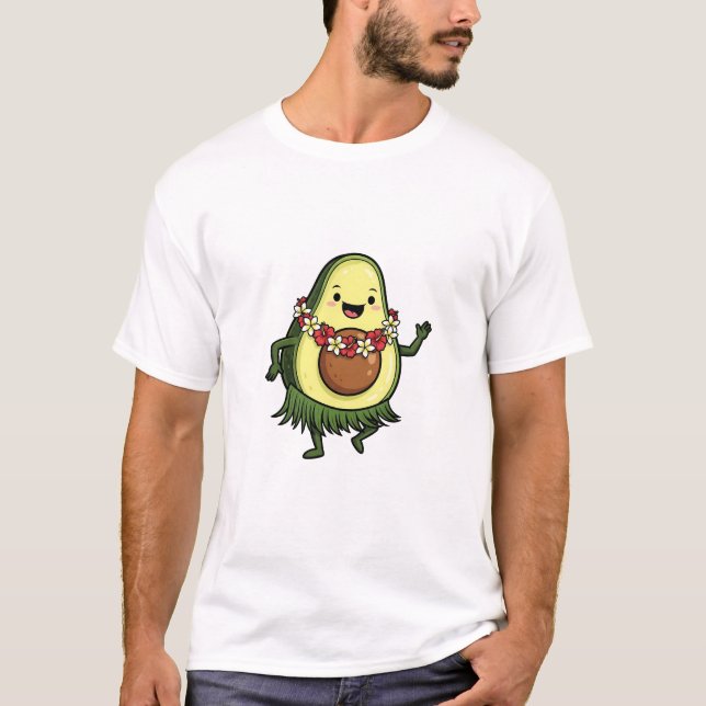 Camiseta Cute Hula Avocado Character Dancing (Anverso)