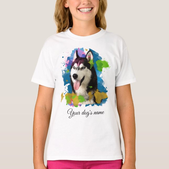 Camiseta Cute Husky. (Anverso)