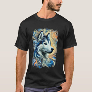 Camiseta Cute Husky Colorful Artwork
