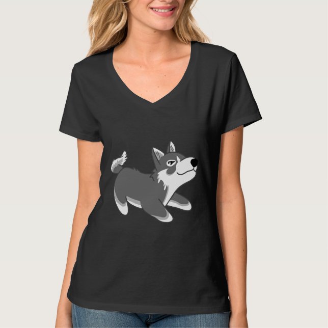 Camiseta Cute Husky Dog (Anverso)