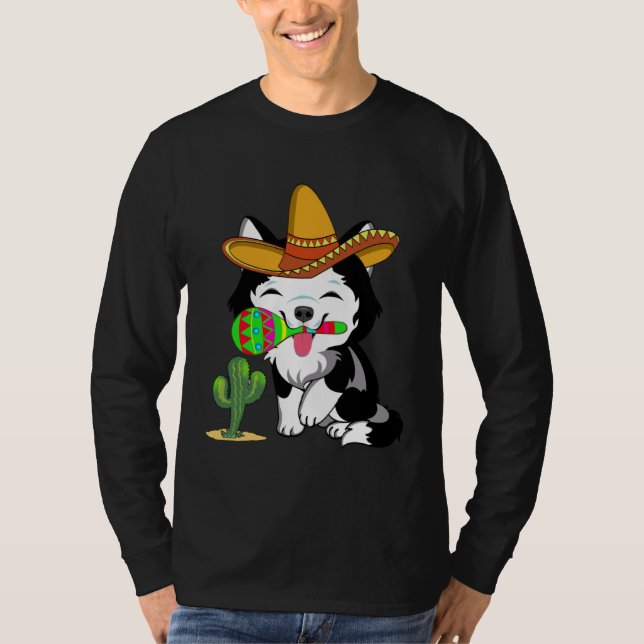 Camiseta Cute Husky Dog Cinco de Mayo 5th of May Celebratio (Anverso)