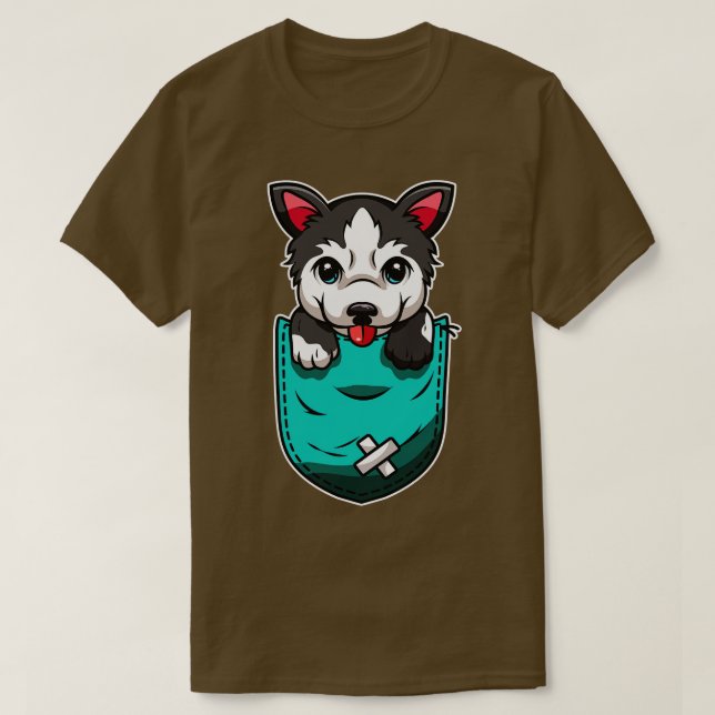 Camiseta Cute Husky En Bag Dog Lover (Diseño del anverso)
