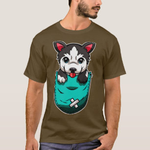 Camiseta Cute Husky En Bag Dog Lover