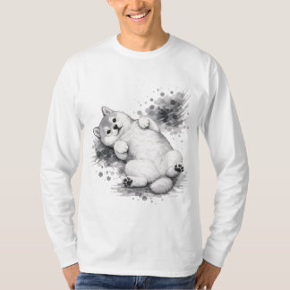 Camiseta 【Cute Husky Ink Long Sleeve T-Shirt】