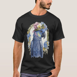 Camiseta Cute Hyacinin Macaw Parrot Flor de pájaro Mascota 