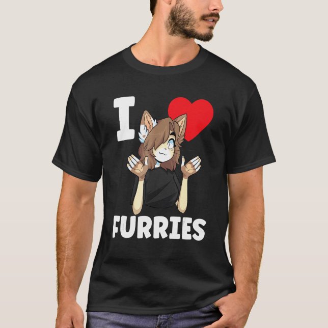 Camiseta Cute I Heart Furries Fandom Love (Anverso)