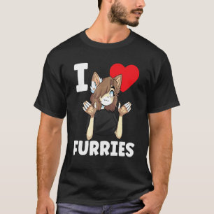 Camiseta Cute I Heart Furries Fandom Love