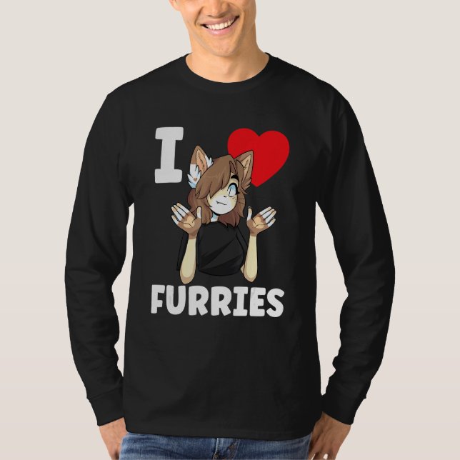 Camiseta Cute I Heart Furries Fandom Love (Anverso)