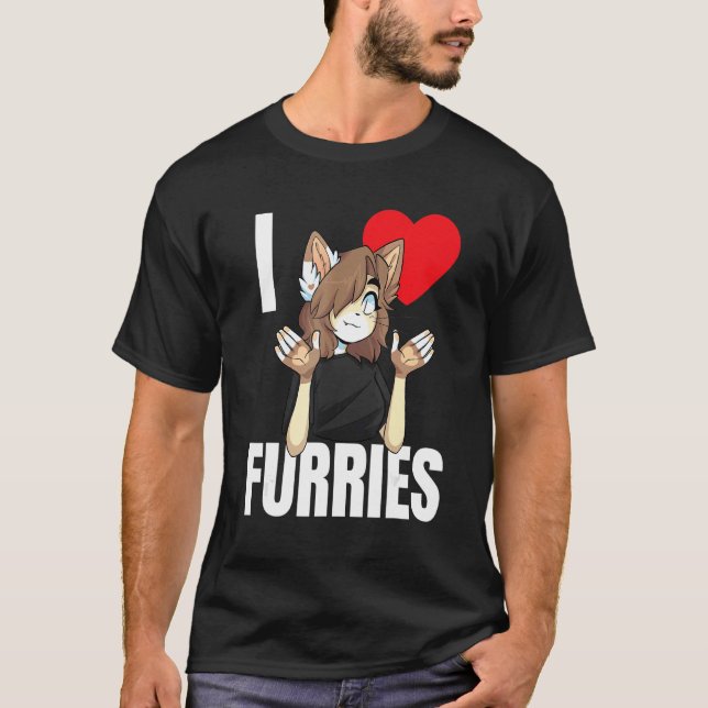 Camiseta Cute I Heart Furries Fandom Love 1 (Anverso)