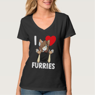 Camiseta Cute I Heart Furries Fandom Love 2