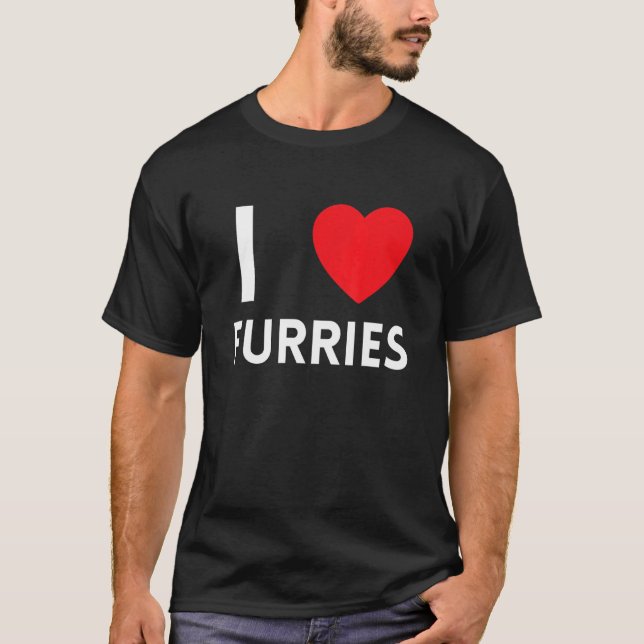 Camiseta Cute I Heart Furries Fandom Love 3 (Anverso)