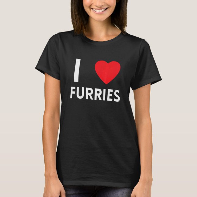 Camiseta Cute I Heart Furries Fandom Love 3 (Anverso)